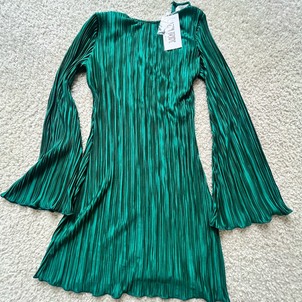 12th Tribe Emerald Pleated Dress